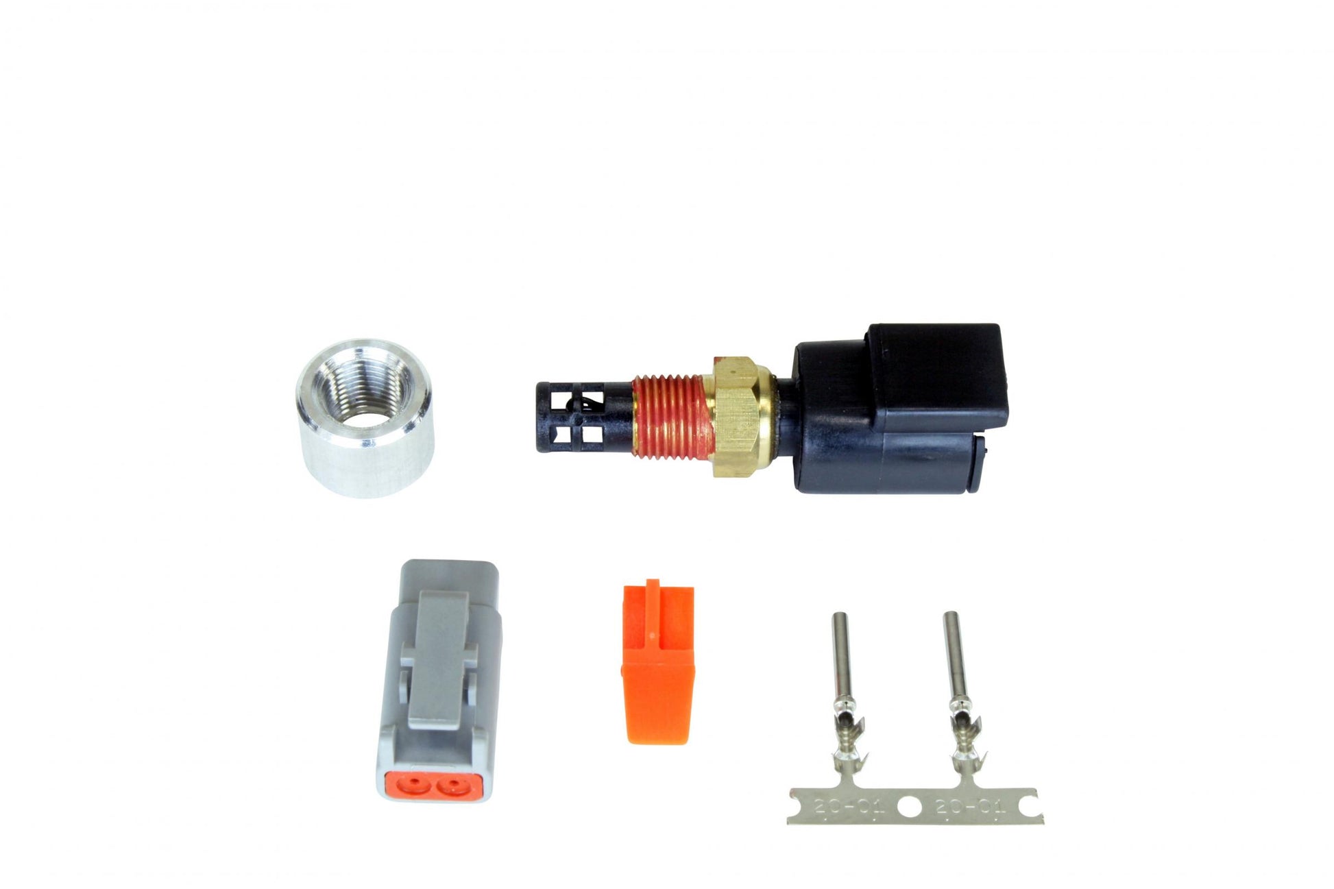 DTM-Style Air Temp Sensor Kit -20C to 150C / -4F to 302F 1/8 Inch NPT Aluminum Bung, Connector, and Pins AEM Electronics-5