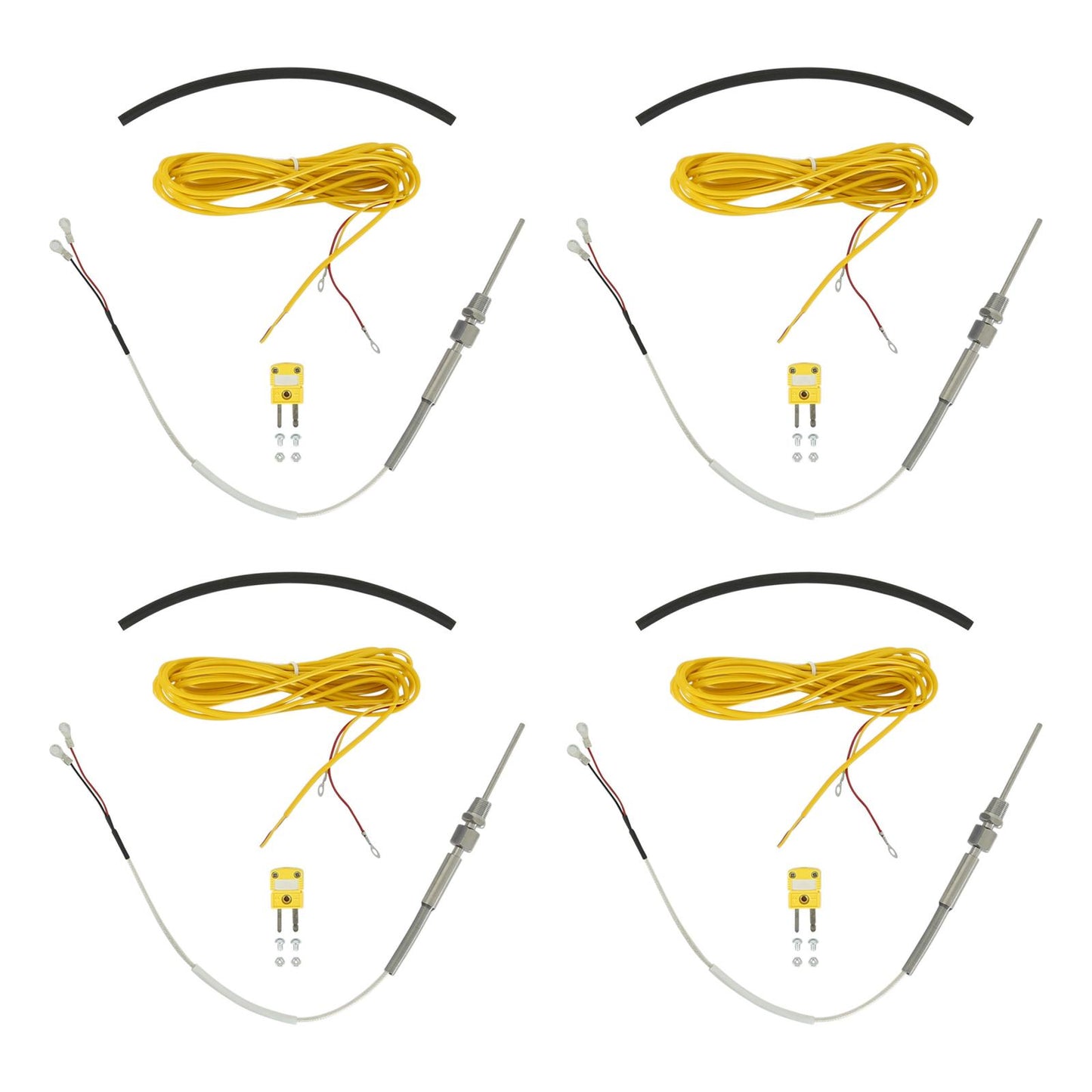 4 K-Type Closed Tip Thermocouple 1800В F (982.2В C) Max Temp Inconel Sheath 1/8 Inch NPT Compression Fitting AEM Electronics