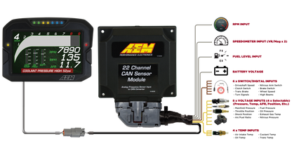22 Channel CAN Sensor Module Multiple digital, analog, and frequency inputs AEM Electronics-6