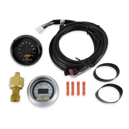 Classic Digital 150 PSI OIL Pressure Gauge Kit Oil Pressure from 0-150 PSI AEM Electronics-4