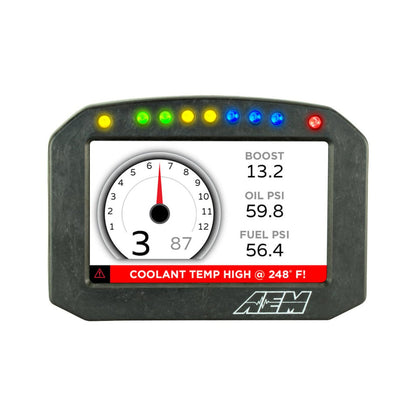 CD-5F Carbon Flat Panel Non-Logging/ Non-GPS Display 5-inch diagonal screen, carbon fiber enclosure, wiring harness included, Does Not Include Buttons (See PN 30-3610) AEM Electronics-7