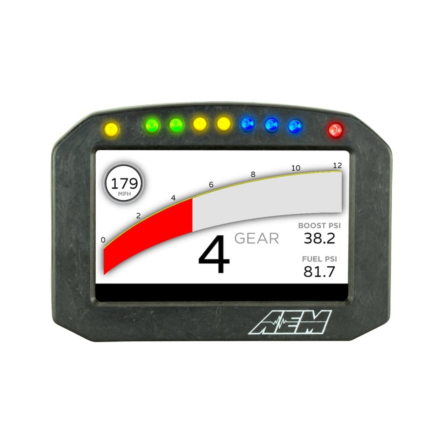 CD-5F Carbon Flat Panel Non-Logging/ Non-GPS Display 5-inch diagonal screen, carbon fiber enclosure, wiring harness included, Does Not Include Buttons (See PN 30-3610) AEM Electronics-8