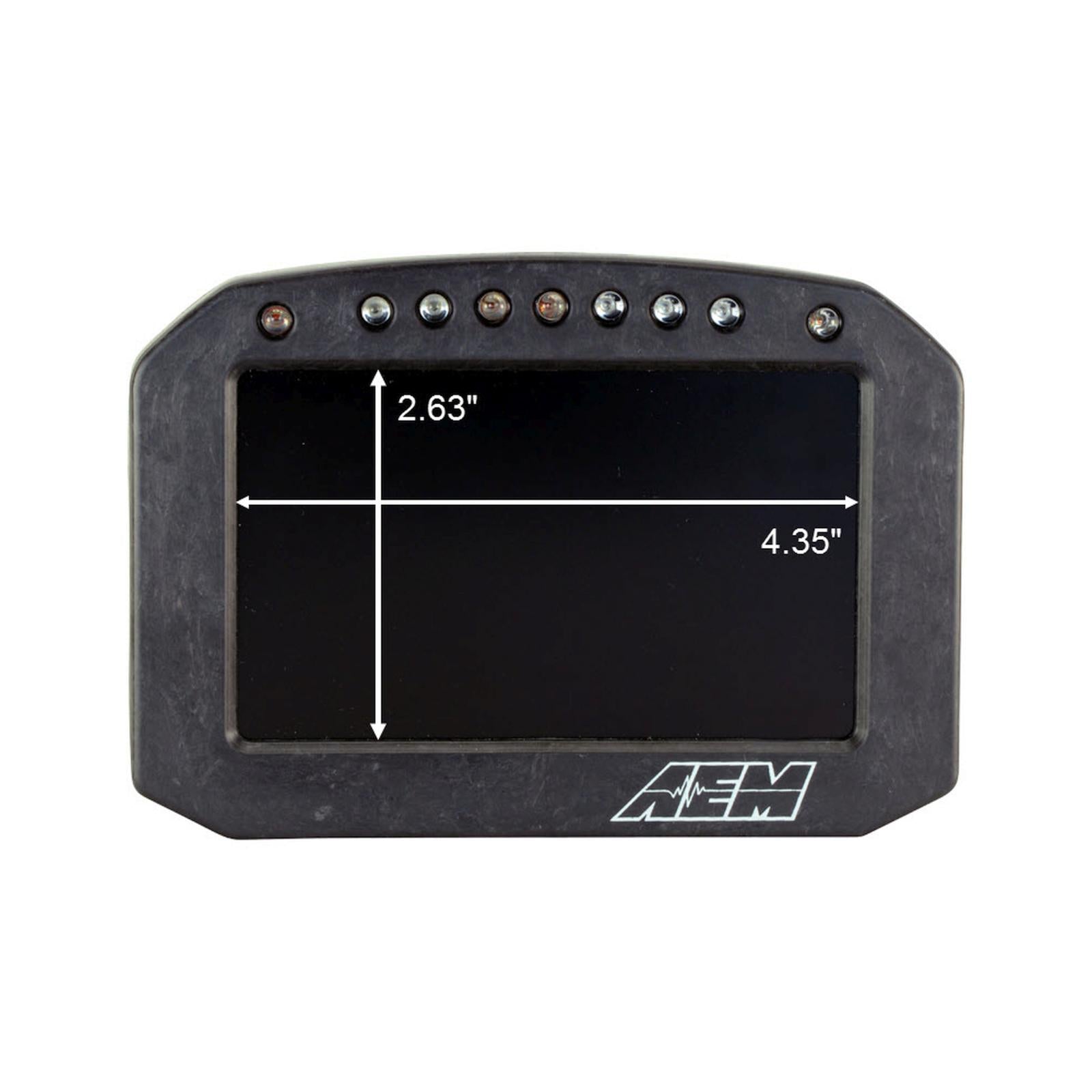 CD-5FL Carbon Flat Panel Logging Display 5-inch diagonal screen, carbon fiber enclosure, wiring harness included, Does Not Include Buttons (See PN 30-3610) AEM Electronics-11