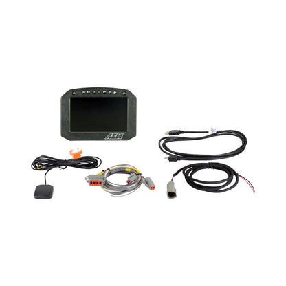 CD-5FG Carbon GPS-Enabled Flat Panel Digital Dash Display 5-inch diagonal screen, carbon fiber enclosure, GPS antenna and wiring harness included, Does Not Include Buttons (See PN 30-3610) AEM Electronics-1