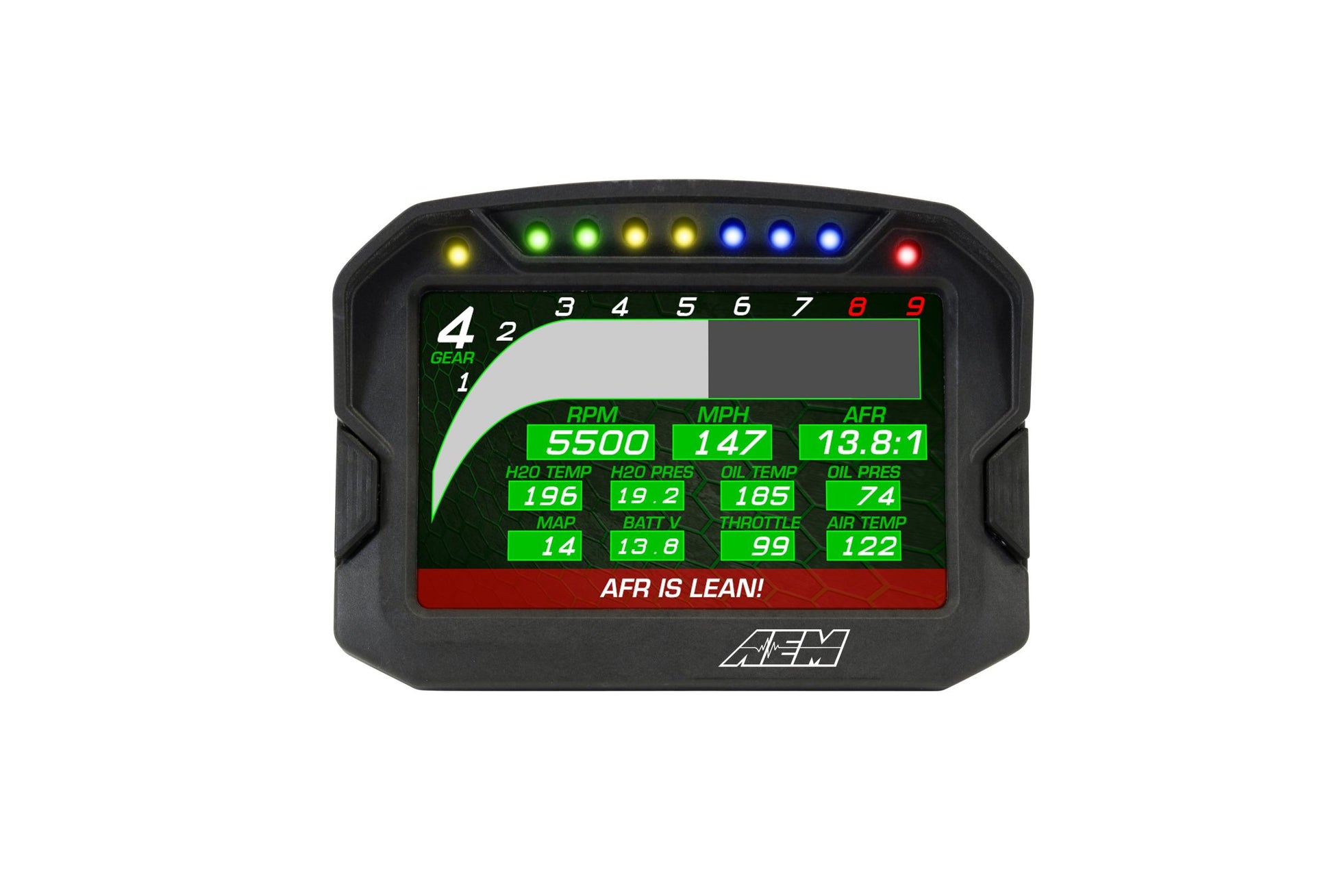 CD-5LG Carbon Logging Display with Internal GPS 5-inch diagonal screen, carbon fiber composite enclosure, GPS antenna and wiring harness included AEM Electronics-1