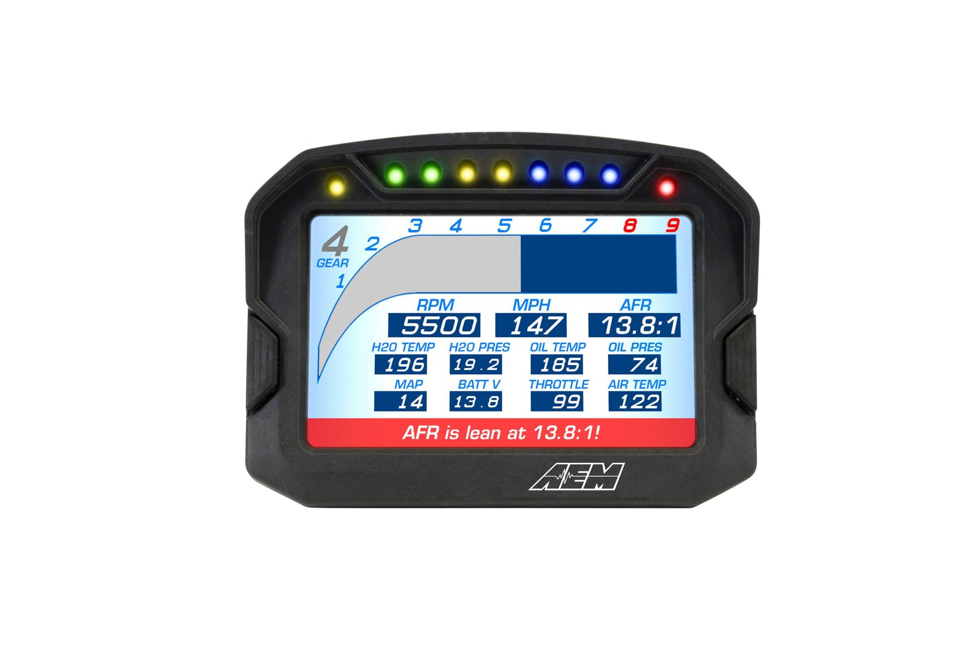 CD-5LG Carbon Logging Display with Internal GPS 5-inch diagonal screen, carbon fiber composite enclosure, GPS antenna and wiring harness included AEM Electronics-10