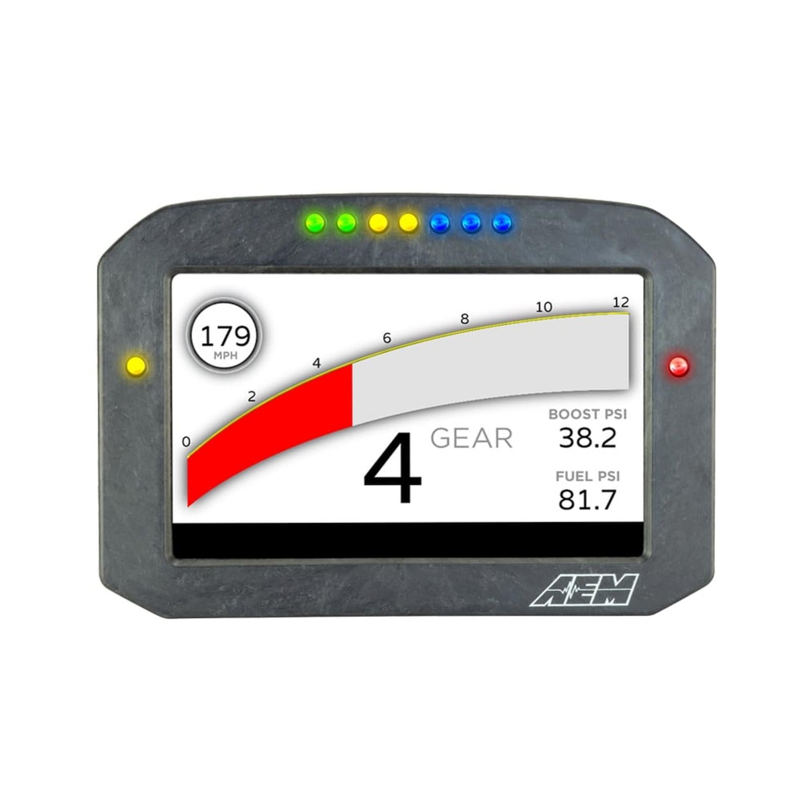 CD-7F Carbon Flat Panel Non-Logging Non-GPS Display 7 Inch Diagonal Screen Wiring Harness Included AEM Electronics-8