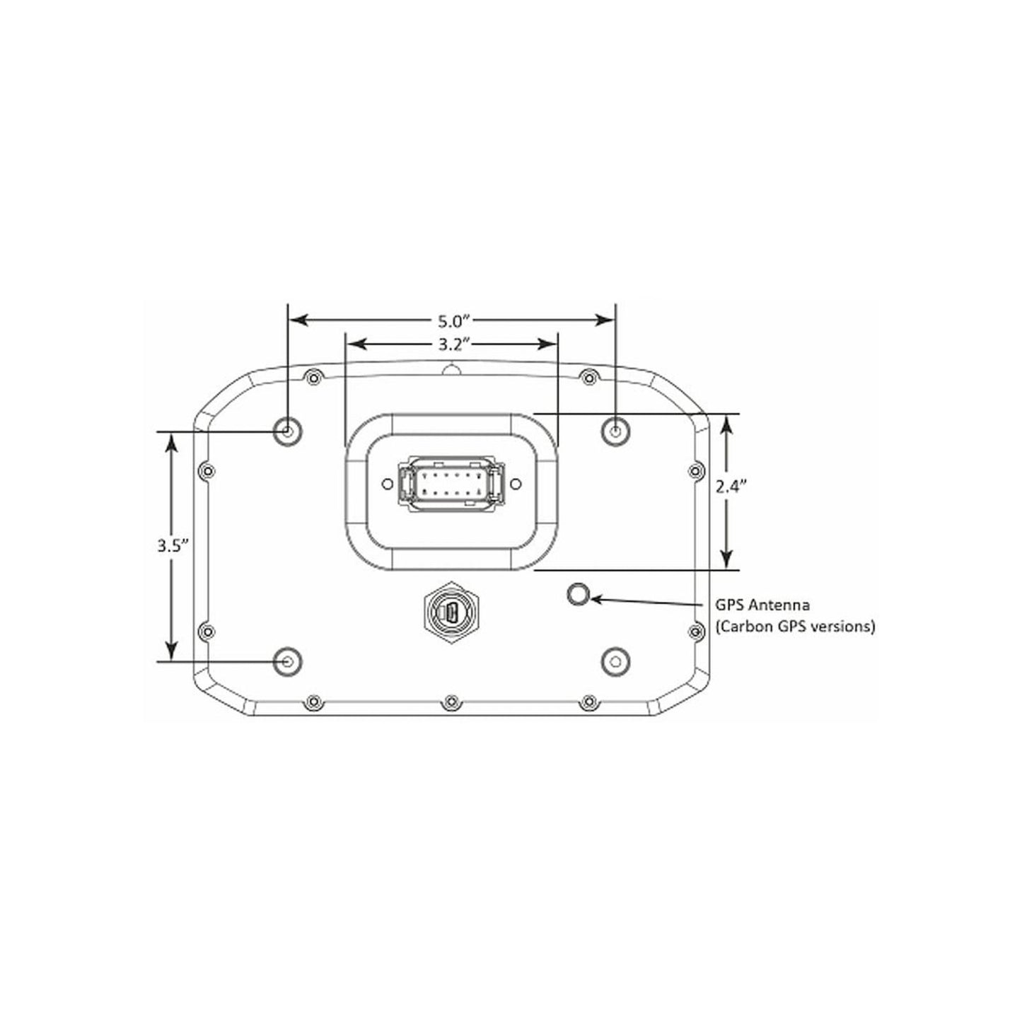 CD-7 Carbon Non-Logging/ Non-GPS Display 7-inch diagonal screen, carbon fiber enclosure, wiring harness included AEM Electronics-6