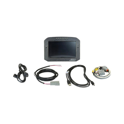 CD-7FL Carbon Flat Panel Logging Display 7-inch diagonal screen, carbon fiber enclosure, wiring harness included, Does Not Include Buttons (See PN 30-3610) AEM Electronics-7