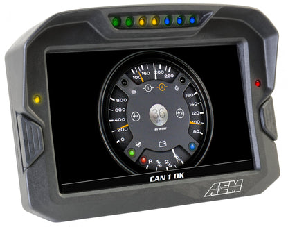 CD-7G Carbon Non-Logging Display with Internal GPS 7-inch diagonal screen, carbon fiber enclosure, GPS antenna and wiring harness included AEM Electronics