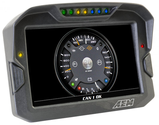 CD-7G Carbon Non-Logging Display with Internal GPS 7-inch diagonal screen, carbon fiber enclosure, GPS antenna and wiring harness included AEM Electronics