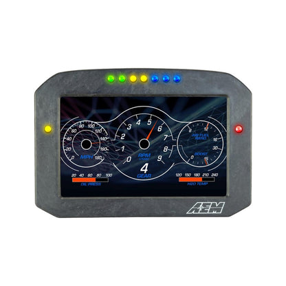 CD-7FG Carbon Flat Panel Non-Logging Display 7-inch diagonal screen, carbon fiber enclosure, GPS antenna and wiring harness included, Does Not Include Buttons (See PN 30-3610) AEM Electronics-6