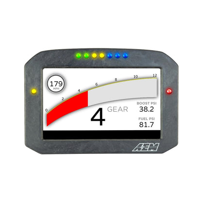 CD-7FG Carbon Flat Panel Non-Logging Display 7-inch diagonal screen, carbon fiber enclosure, GPS antenna and wiring harness included, Does Not Include Buttons (See PN 30-3610) AEM Electronics-8