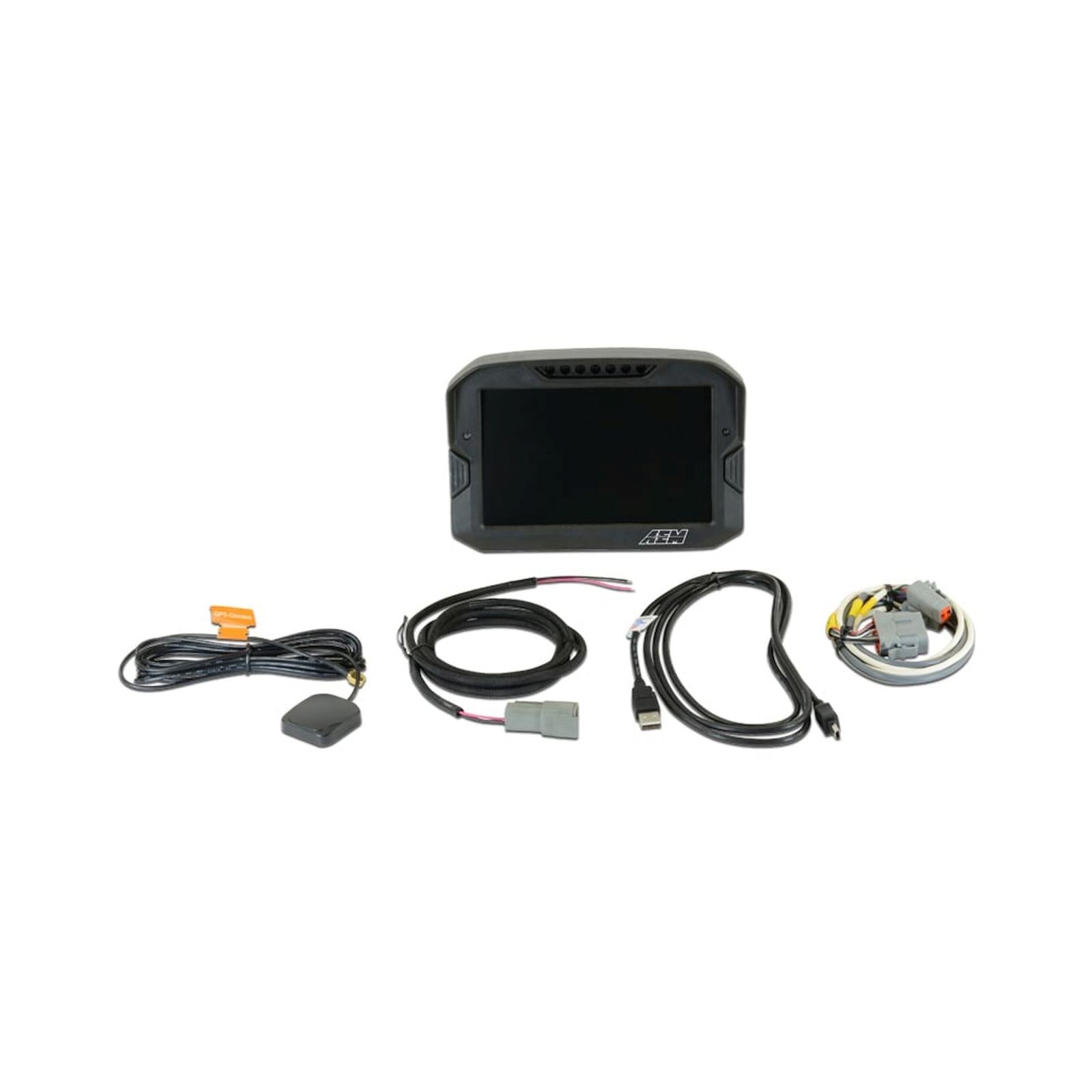 CD-7G Carbon Non-Logging Display with Internal GPS 7-inch diagonal screen, carbon fiber enclosure, GPS antenna and wiring harness included AEM Electronics-4