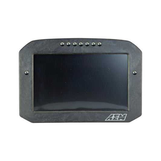 CD-7FLG Carbon Flat Panel Logging Display with Internal GPS 7-inch diagonal screen, carbon fiber enclosure, GPS antenna and wiring harness included, Does Not Include Buttons (See PN 30-3610) AEM Electronics-1