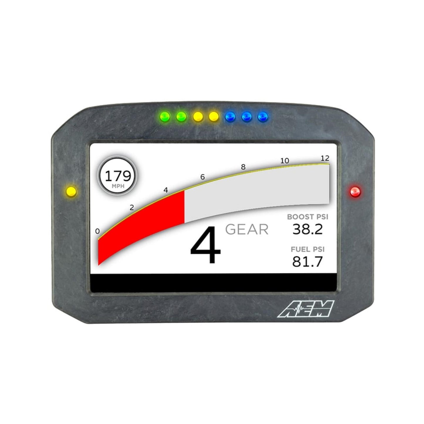 CD-7FLG Carbon Flat Panel Logging Display with Internal GPS 7-inch diagonal screen, carbon fiber enclosure, GPS antenna and wiring harness included, Does Not Include Buttons (See PN 30-3610) AEM Electronics-8