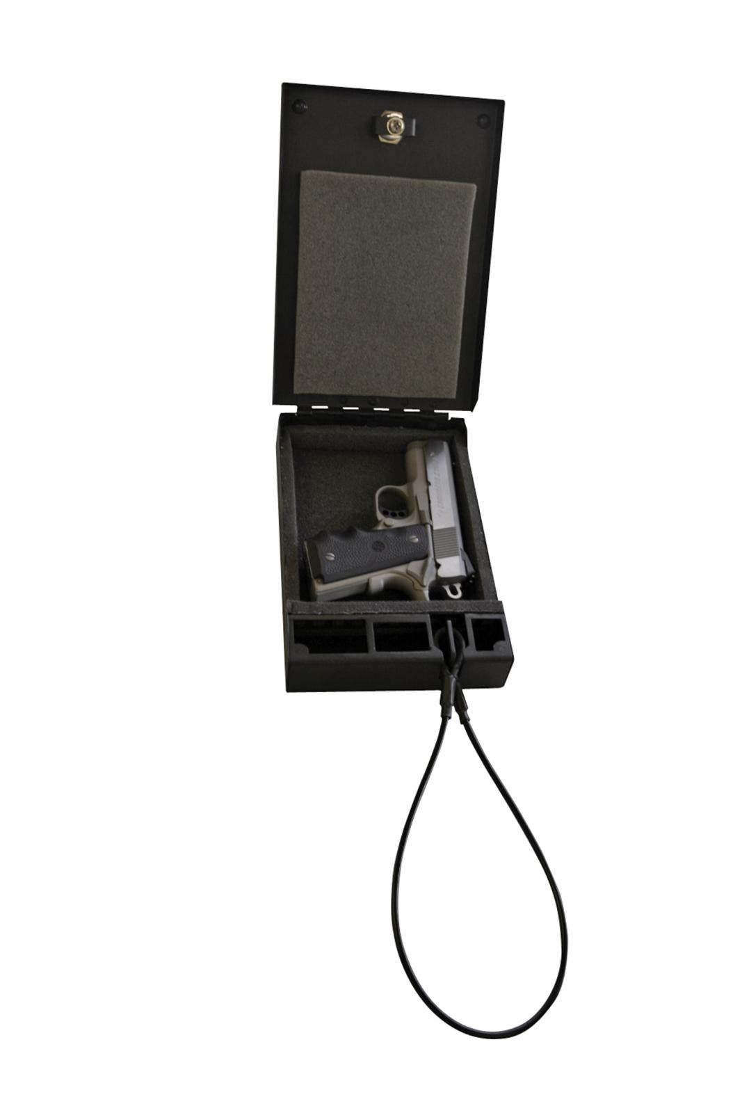 Portable Safe For Compact Pistols Universal Black Includes Cable Products Tuffy Security-3