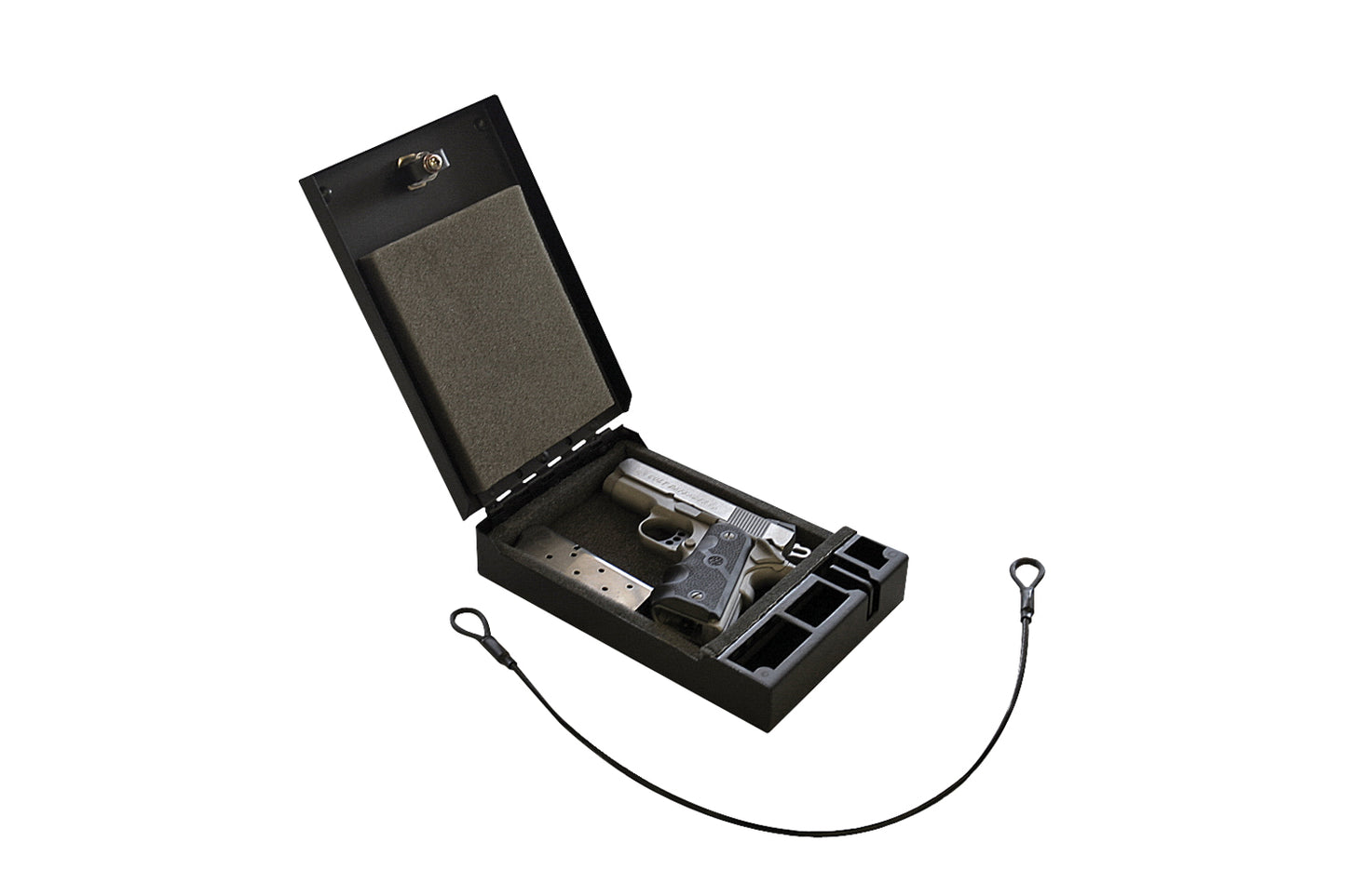 Portable Safe For Compact Pistols Universal Black Includes Cable Products Tuffy Security-1