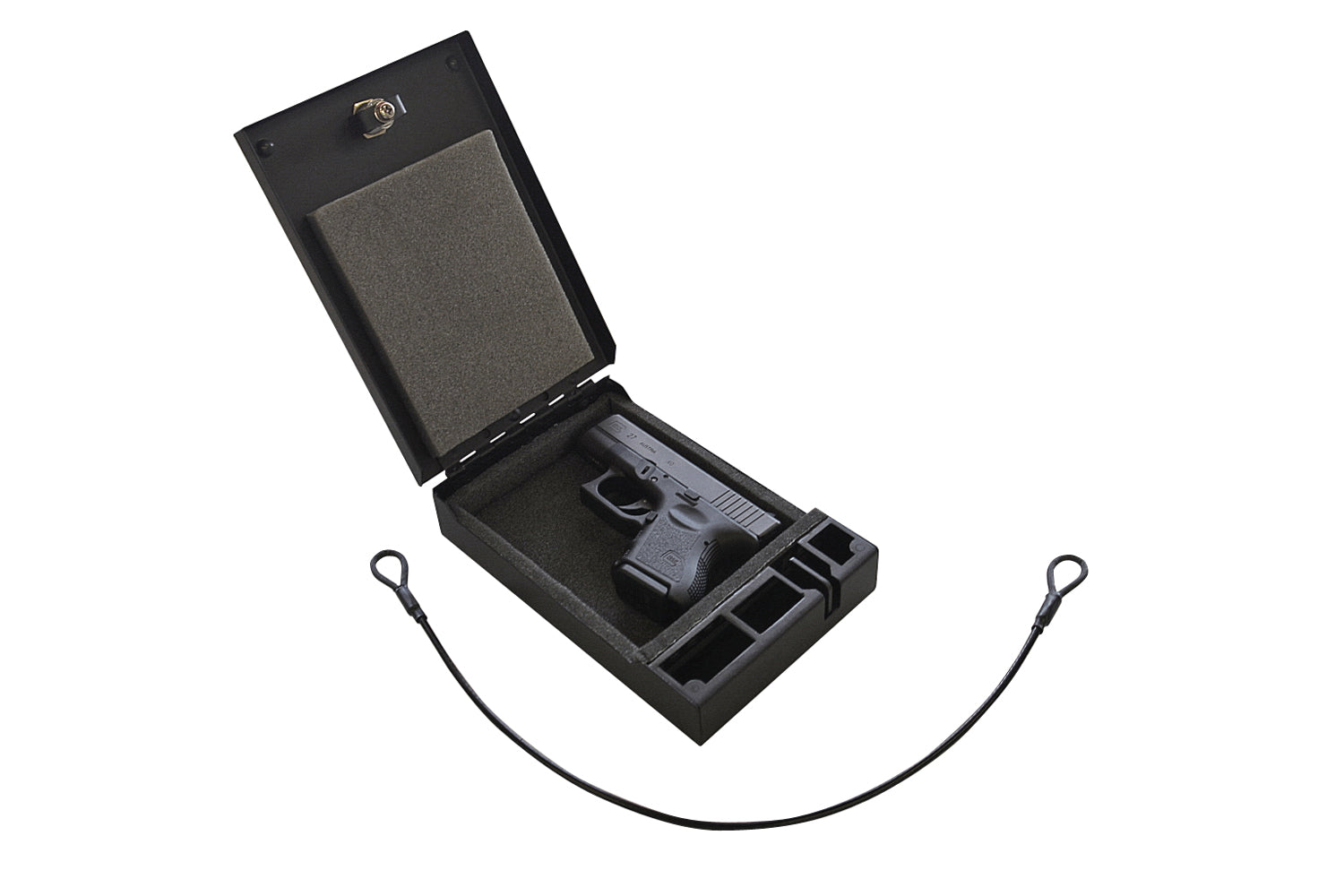 Portable Safe For Compact Pistols Universal Black Includes Cable Products Tuffy Security-4