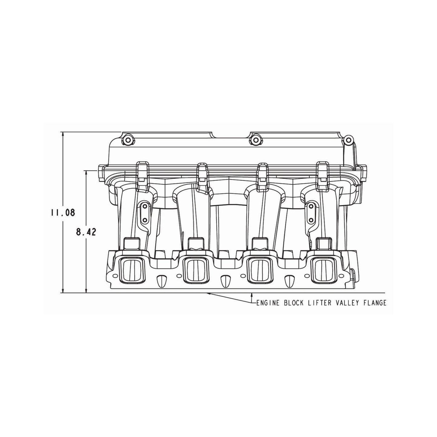 Hi-Ram Intake GM LS3/L92 Carbureted Hi-Ram Intake, 2 X 4150 (sideways and Inline Mounting) Holley-1