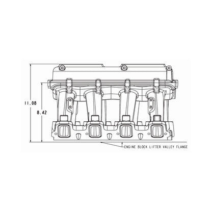Hi-Ram Intake GM LS3/L92 Carbureted Hi-Ram Intake, 2 X 4150 (sideways and Inline Mounting) Holley-1