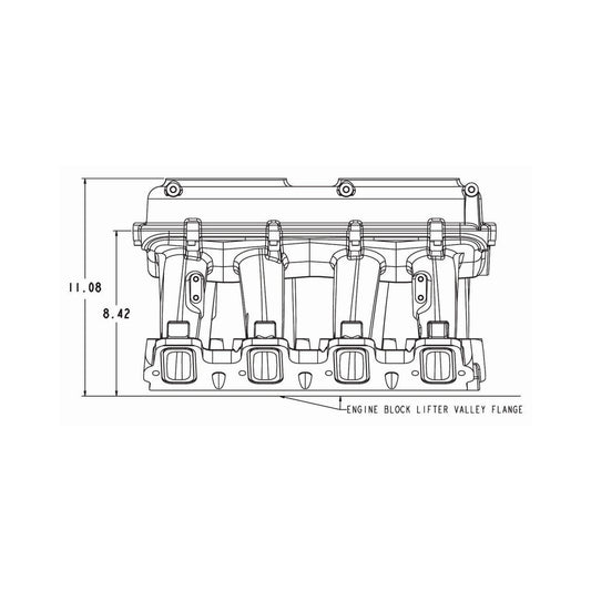 Hi-Ram Intake GM LS3/L92 Carbureted Hi-Ram Intake, 2 X 4150 (sideways and Inline Mounting) Holley-1