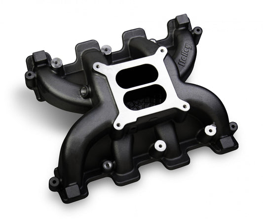 Dual Plane Carbureted Intake GM LS3/L92 Black All GM LS Gen III or IV Engines Equipped with LS3/LS92 Style Rectangular Port Cylinder Heads- Black Finish Holley