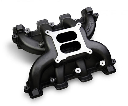 Dual Plane Intake GM LS1/LS2/LS6 Black All GM LS Gen III or IV Engines Equipped with LS1/LS2/LS6 Style Cathedral Port Cylinder Heads W/Black Ceramic Coating Holley