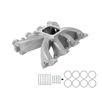 Single Plane Intake GM LS1/LS2/LS6 Carbureted Single Plane Intake Manifold Fits All GM LS Gen III or IV Engines Equipped with LS1/LS2/LS6 Style Cathedral Port Cylinder Heads Holley