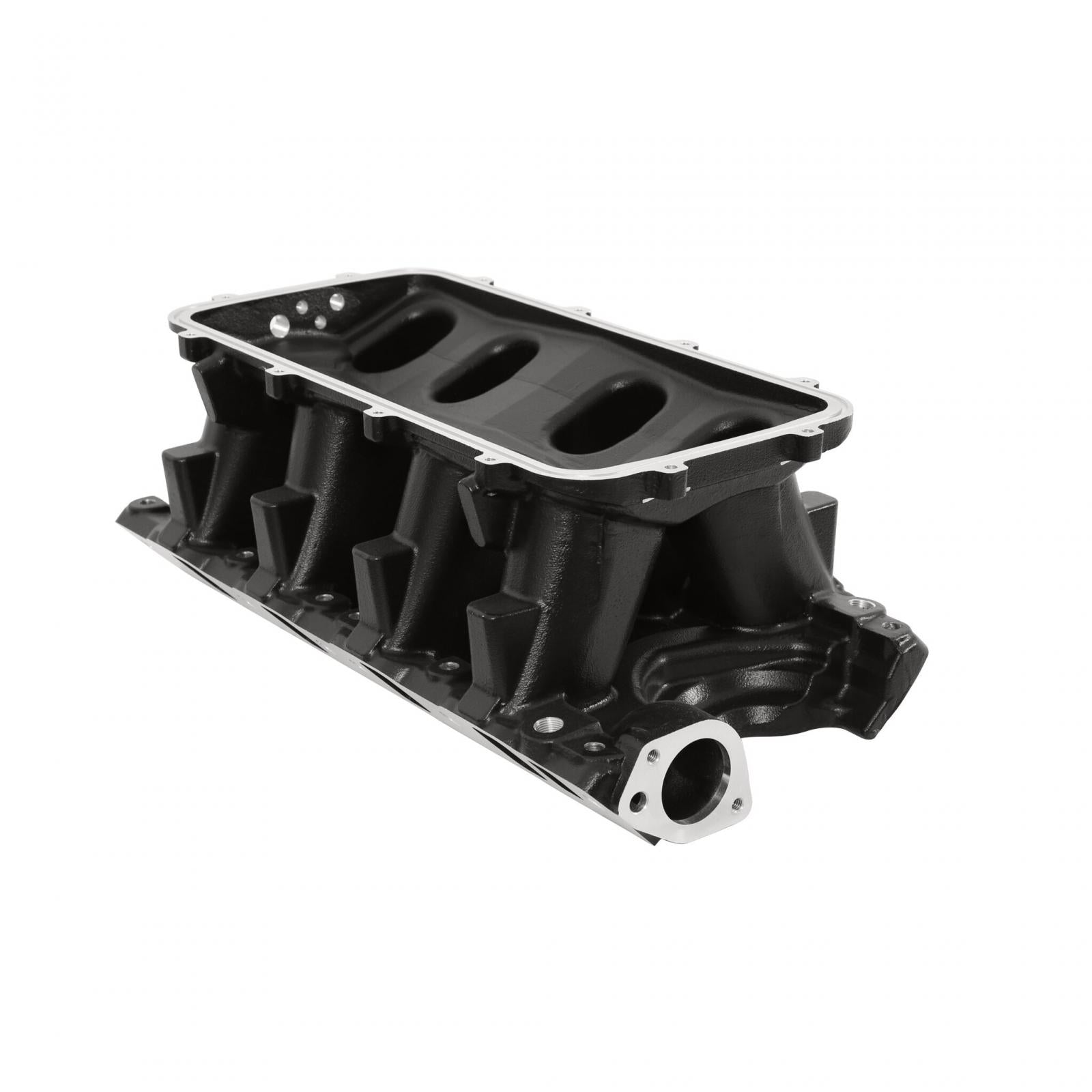 Black 351W Ford Hi-Ram Carbureted Manifold Base Black Ford 351W (9.5 Deck) Ford Hi-Ram Intake Manifold Base Holley-1