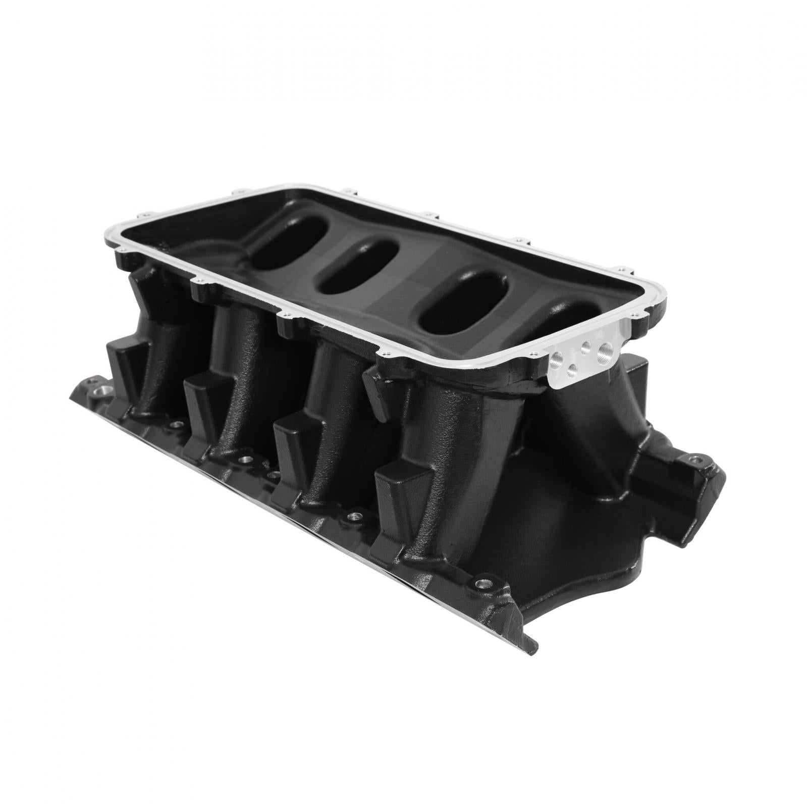 Black 351W Ford Hi-Ram Carbureted Manifold Base Black Ford 351W (9.5 Deck) Ford Hi-Ram Intake Manifold Base Holley-2
