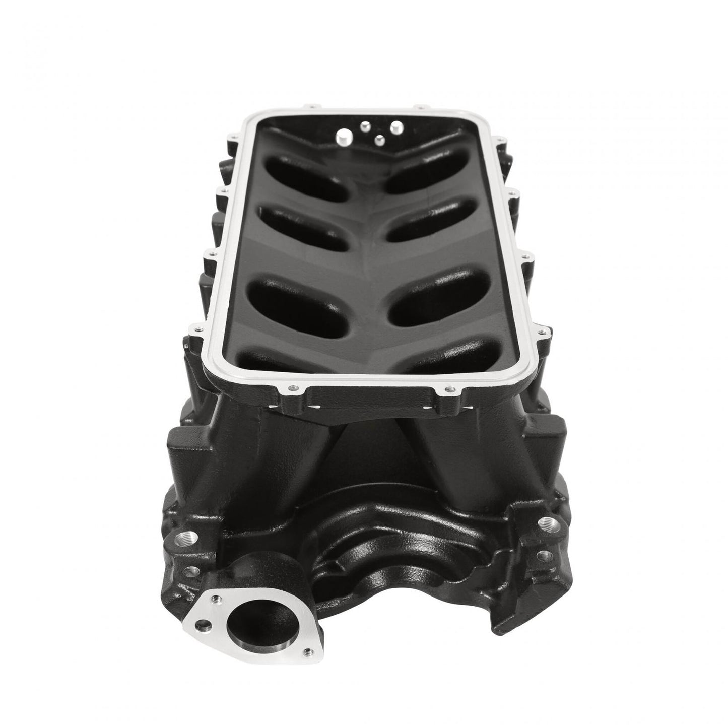 Black 351W Ford Hi-Ram Carbureted Manifold Base Black Ford 351W (9.5 Deck) Ford Hi-Ram Intake Manifold Base Holley-5