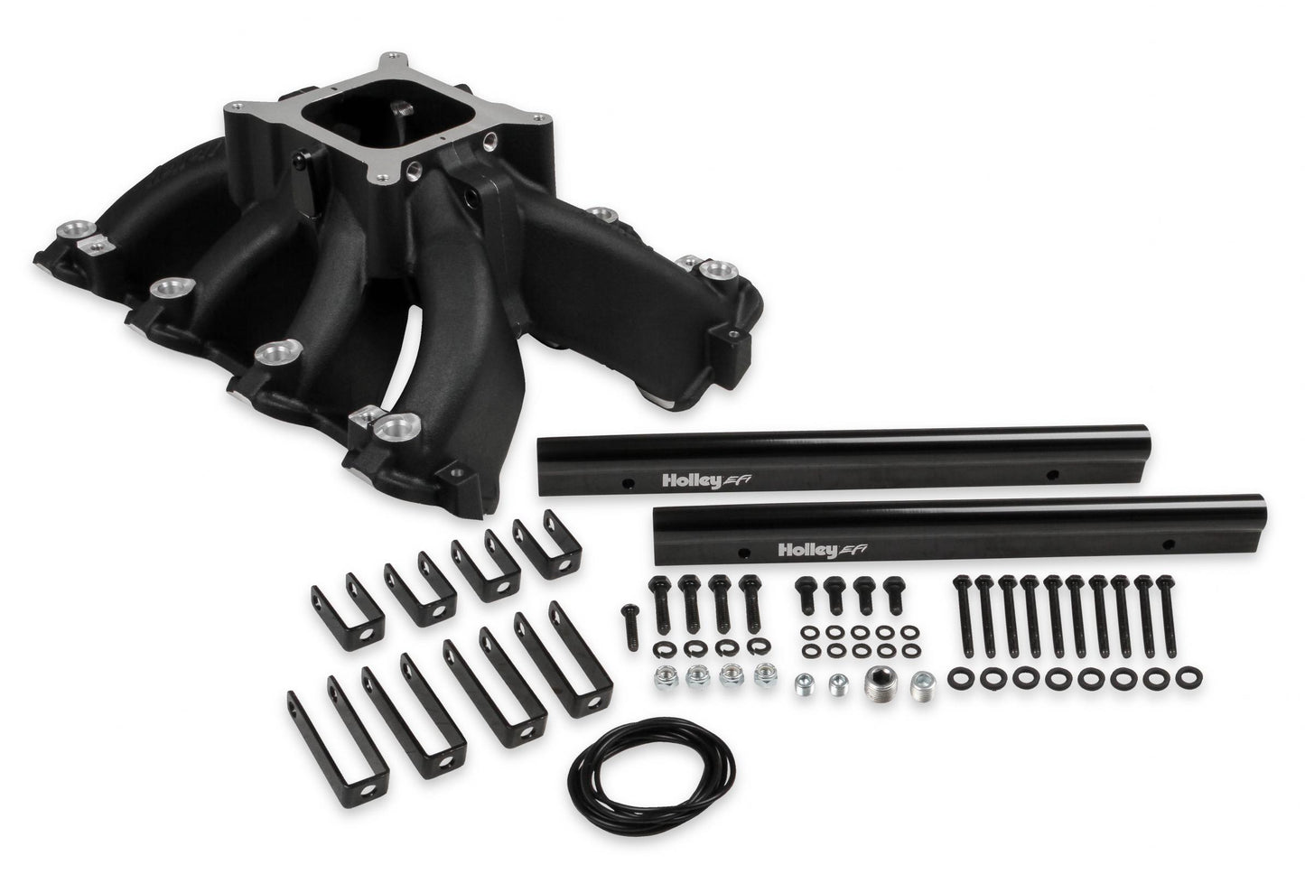 Single Plane EFI Split-Design Race Intake Manifold- GM LS1/LS2/LS6-Black EFI Single Plane Split-Design Race Intake Manifold Fits All GM LS Gen III or IV Engines Equipped with LS1/LS2/LS6 Style Cathedral Port Cylinder Heads Holley-1