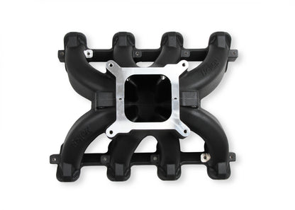 Single Plane Split-Design Race Intake Manifold- GM LS1/LS2/LS6- Black Carbureted Single Plane Split-Design Race Intake Manifold Fits All GM LS Gen III or IV Engines Equipped with LS1/LS2/LS6 Style Cathedral Port Cylinder Heads Holley-1
