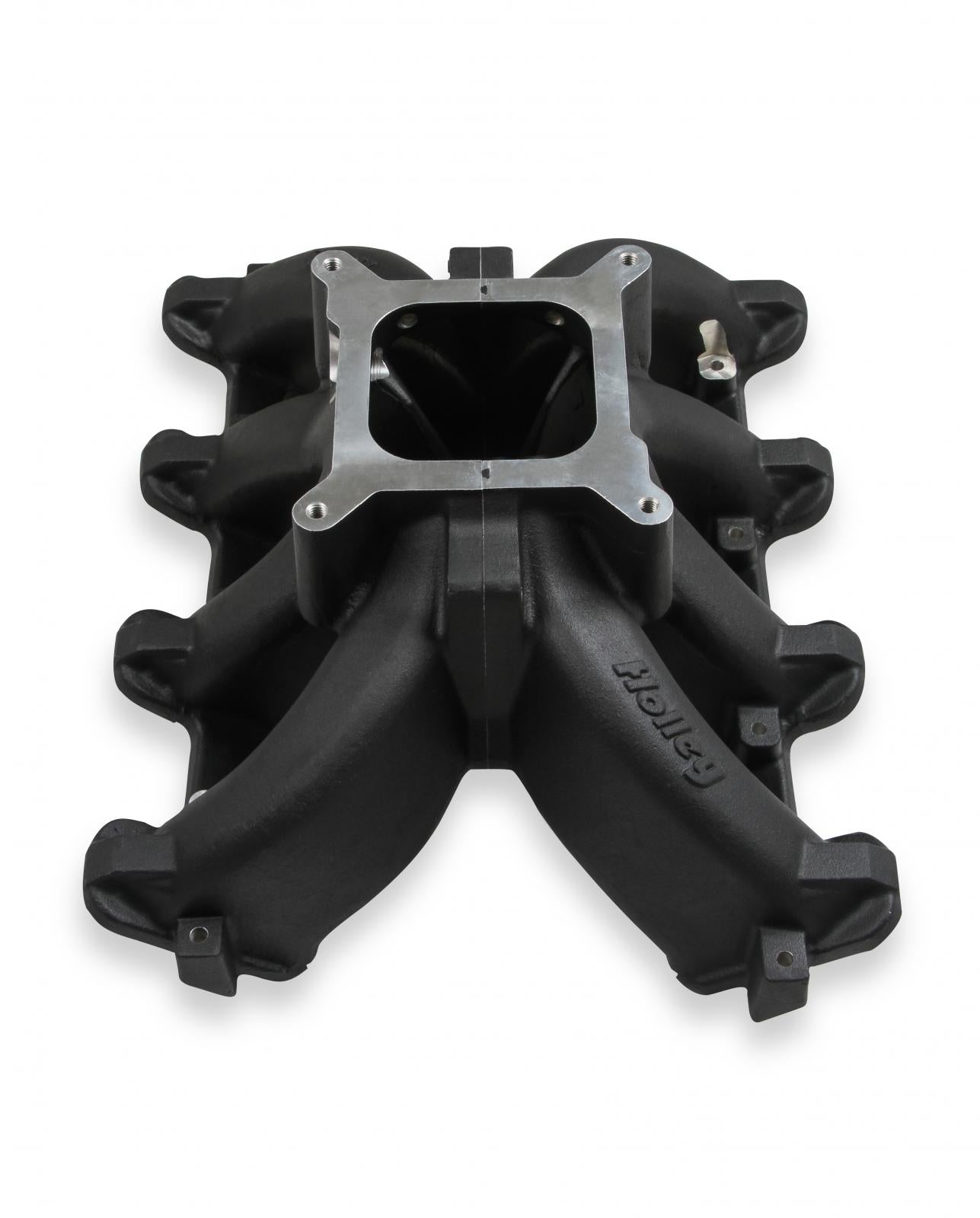 Single Plane Split-Design Race Intake Manifold- GM LS1/LS2/LS6- Black Carbureted Single Plane Split-Design Race Intake Manifold Fits All GM LS Gen III or IV Engines Equipped with LS1/LS2/LS6 Style Cathedral Port Cylinder Heads Holley-2
