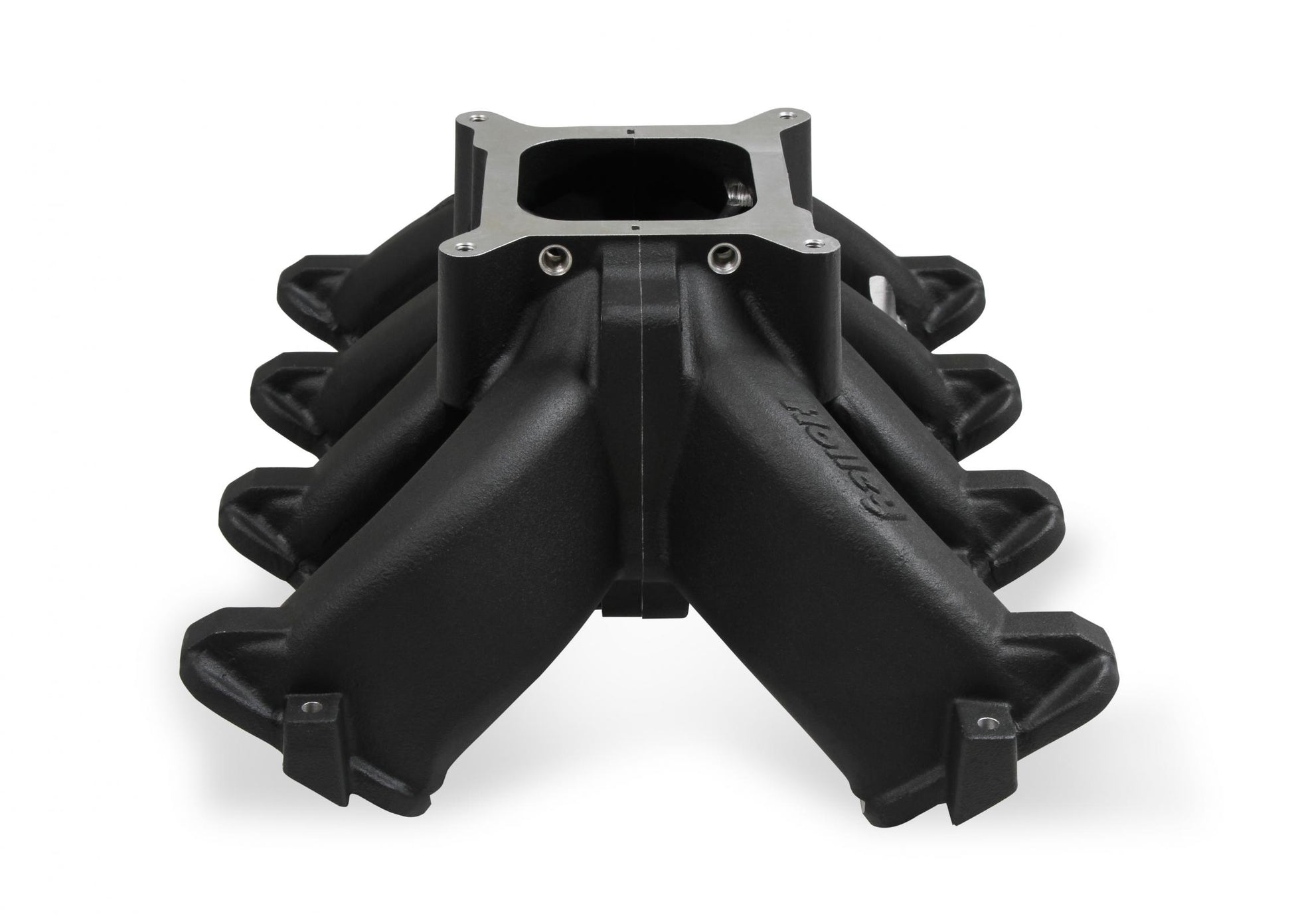 Single Plane Split-Design Race Intake Manifold- GM LS1/LS2/LS6- Black Carbureted Single Plane Split-Design Race Intake Manifold Fits All GM LS Gen III or IV Engines Equipped with LS1/LS2/LS6 Style Cathedral Port Cylinder Heads Holley-4