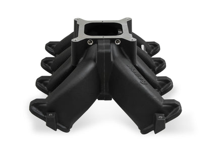 Single Plane Split-Design Race Intake Manifold- GM LS1/LS2/LS6- Black Carbureted Single Plane Split-Design Race Intake Manifold Fits All GM LS Gen III or IV Engines Equipped with LS1/LS2/LS6 Style Cathedral Port Cylinder Heads Holley-4