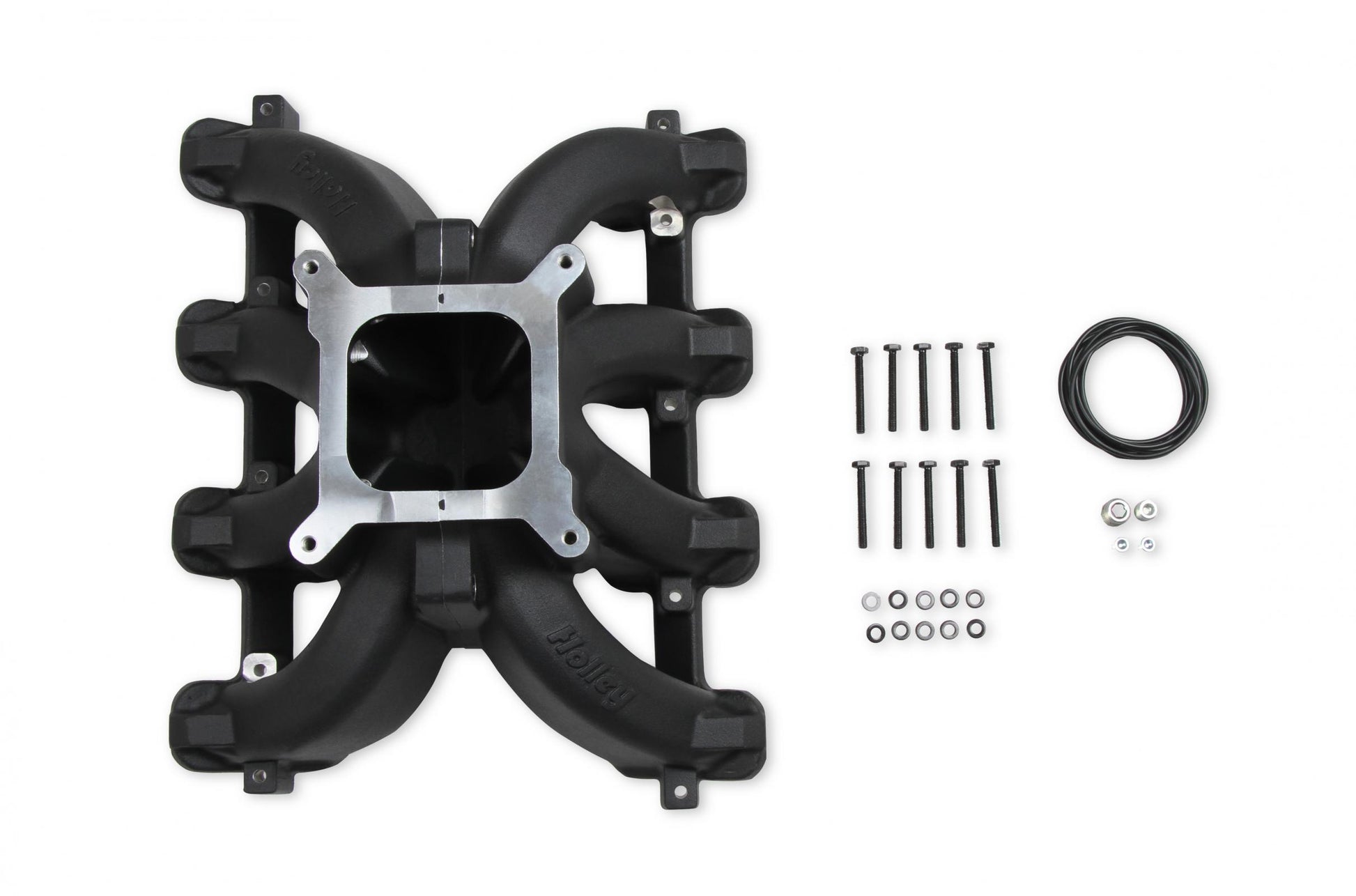 Single Plane Split-Design Race Intake Manifold- GM LS1/LS2/LS6- Black Carbureted Single Plane Split-Design Race Intake Manifold Fits All GM LS Gen III or IV Engines Equipped with LS1/LS2/LS6 Style Cathedral Port Cylinder Heads Holley-6