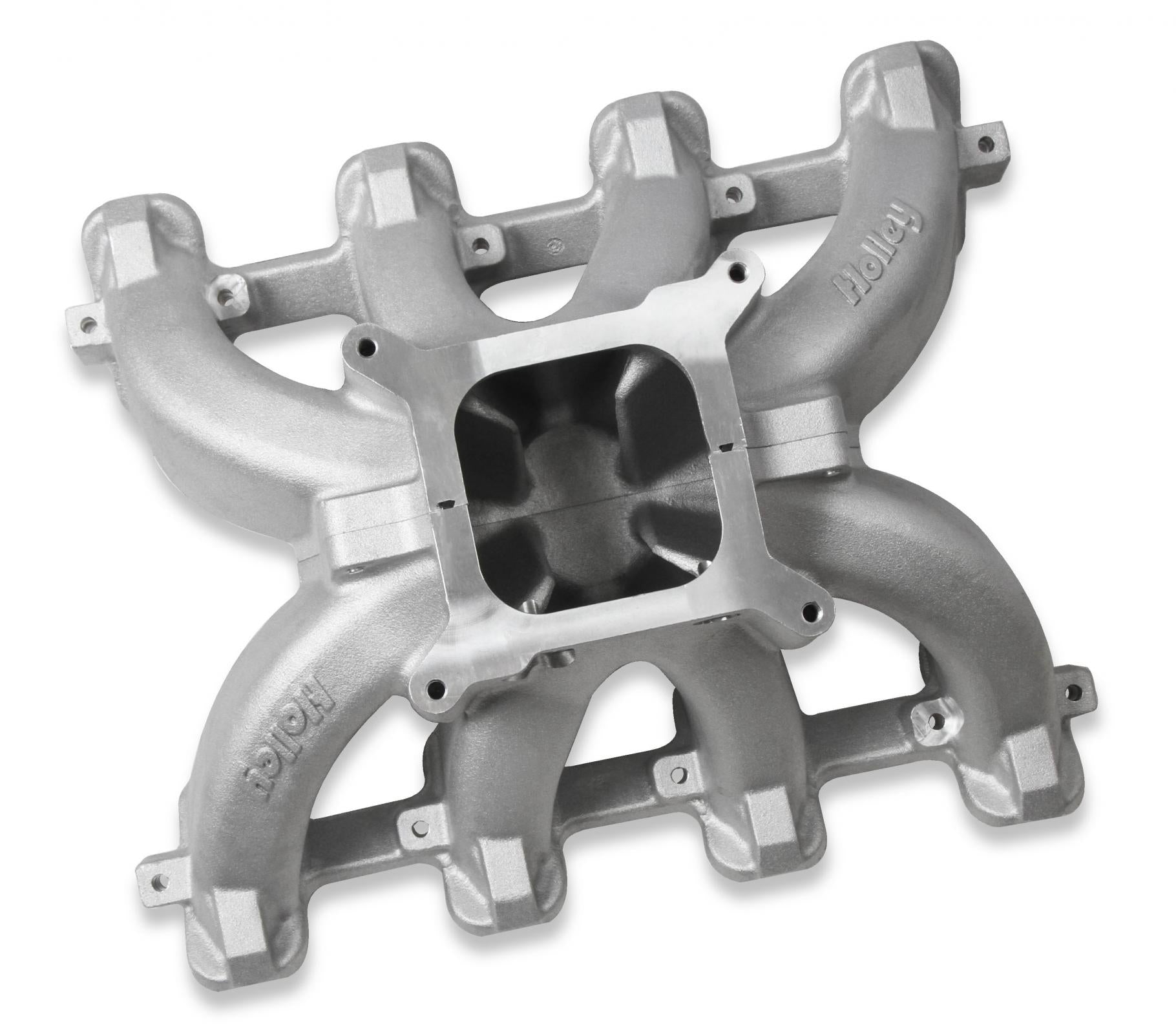 Single Plane Split-Design Race Intake Manifold- GM LS1/LS2/LS6 Carbureted Single Plane Split-Design Race Intake Manifold Fits All GM LS Gen III or IV Engines Equipped with LS1/LS2/LS6 Style Cathedral Port Cylinder Heads Holley-2