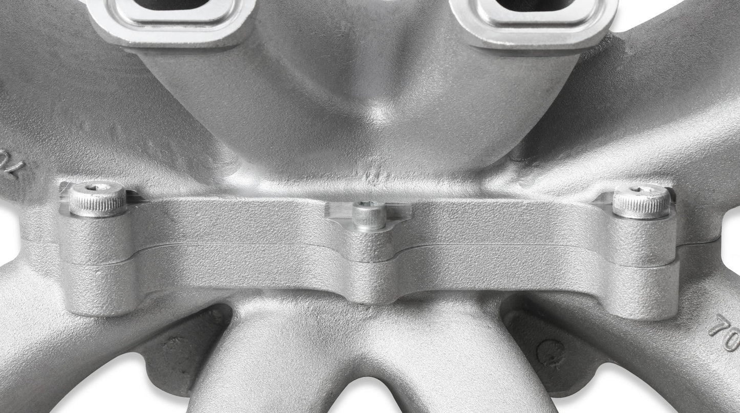 Single Plane Split-Design Race Intake Manifold- GM LS1/LS2/LS6 Carbureted Single Plane Split-Design Race Intake Manifold Fits All GM LS Gen III or IV Engines Equipped with LS1/LS2/LS6 Style Cathedral Port Cylinder Heads Holley-9