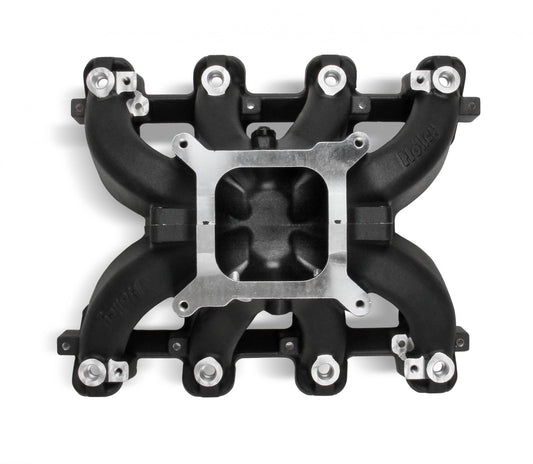 Single Plane EFI Split-Design Race Intake Manifold- GM LS3/L92- Black EFI Single Plane Split-Design Race Intake Manifold Fits All GM LS Gen III or IV Engines Equipped with LS3/L92 Cylinder Heads Holley-1