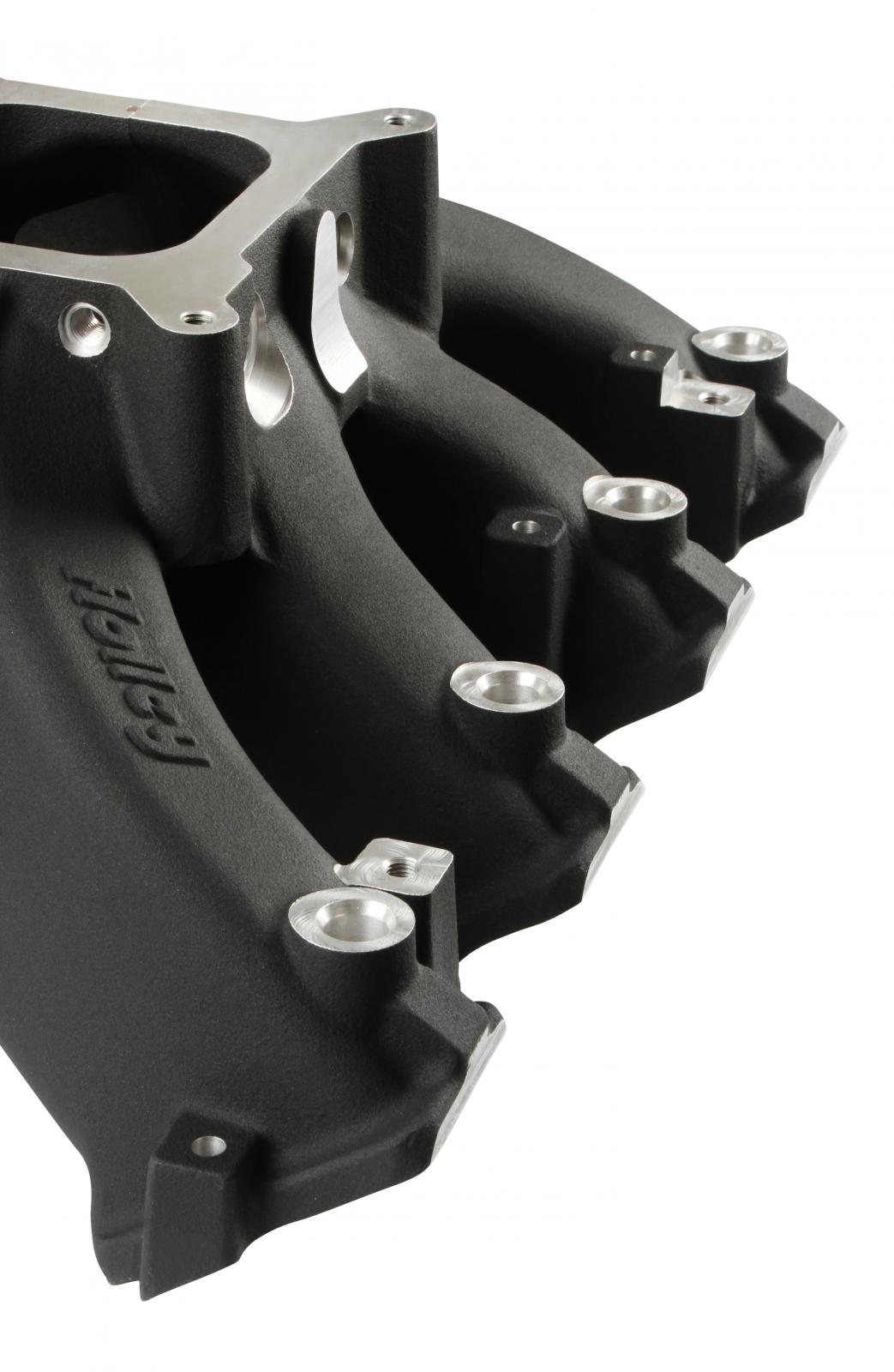Single Plane EFI Split-Design Race Intake Manifold- GM LS3/L92- Black EFI Single Plane Split-Design Race Intake Manifold Fits All GM LS Gen III or IV Engines Equipped with LS3/L92 Cylinder Heads Holley-14
