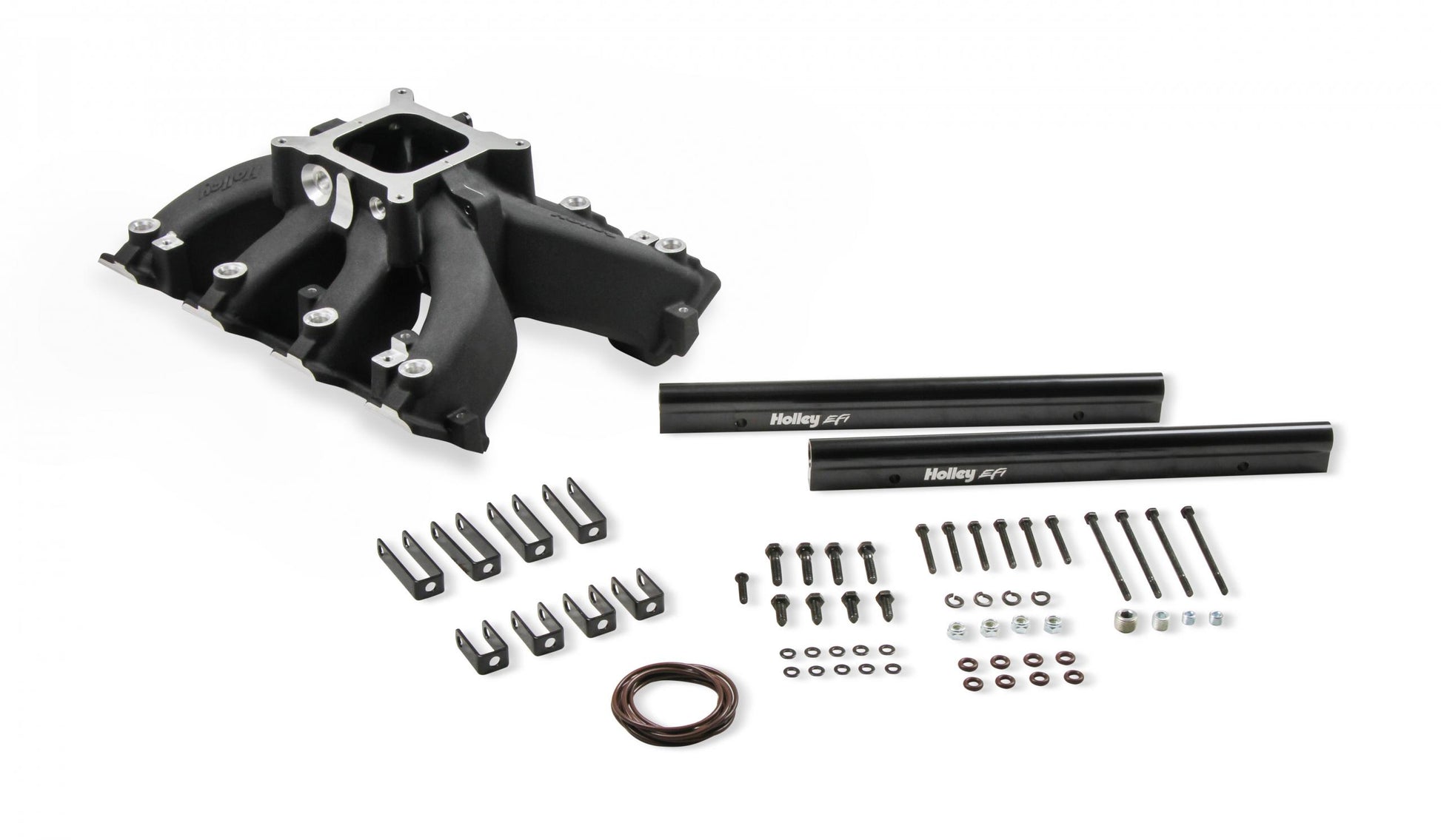 Single Plane EFI Split-Design Race Intake Manifold- GM LS3/L92- Black EFI Single Plane Split-Design Race Intake Manifold Fits All GM LS Gen III or IV Engines Equipped with LS3/L92 Cylinder Heads Holley-8