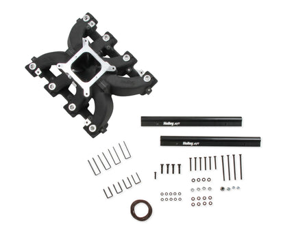 Single Plane EFI Split-Design Race Intake Manifold- GM LS3/L92- Black EFI Single Plane Split-Design Race Intake Manifold Fits All GM LS Gen III or IV Engines Equipped with LS3/L92 Cylinder Heads Holley-9