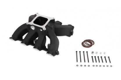 Single Plane Split-Design Race Intake Manifold- GM LS3/L92- Black -4150 Carbureted Single Plane Split-Design Race Intake Manifold Fits All GM LS Gen III or IV Engines Equipped with LS3/L92 Style Cylinder Heads Holley