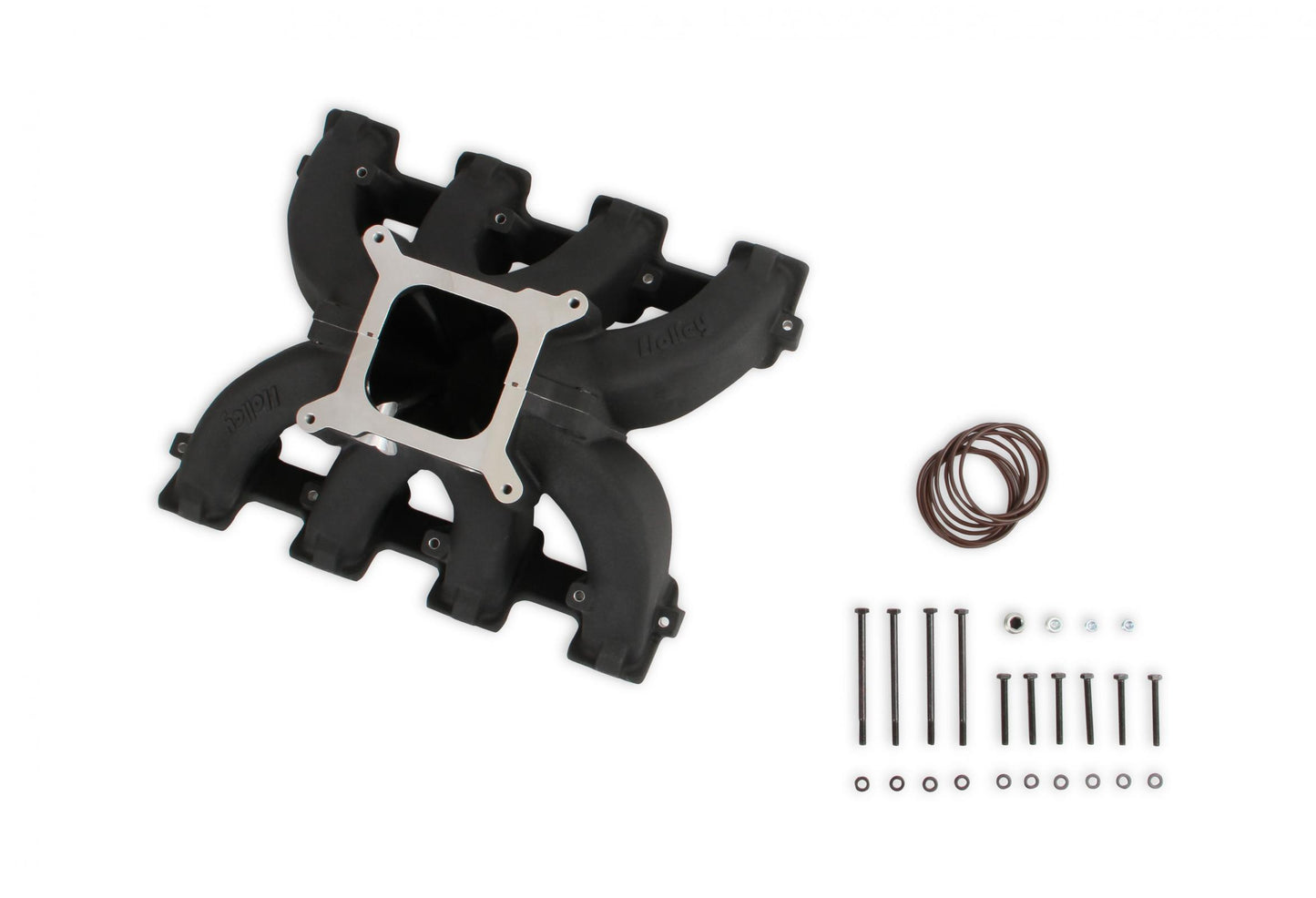 Single Plane Split-Design Race Intake Manifold- GM LS3/L92- Black -4150 Carbureted Single Plane Split-Design Race Intake Manifold Fits All GM LS Gen III or IV Engines Equipped with LS3/L92 Style Cylinder Heads Holley-1