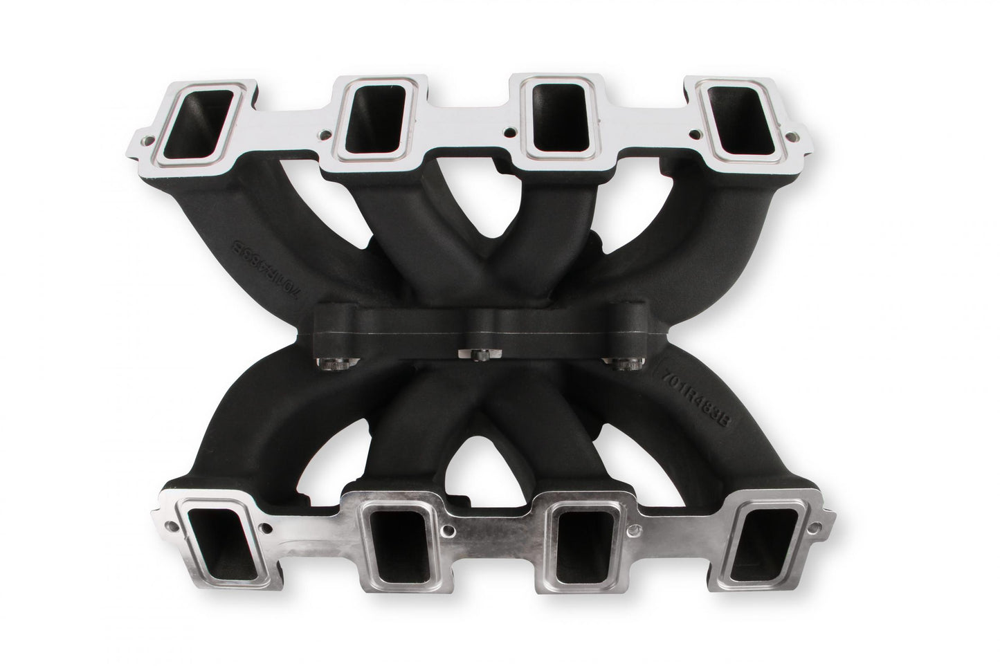 Single Plane Split-Design Race Intake Manifold- GM LS3/L92- Black -4150 Carbureted Single Plane Split-Design Race Intake Manifold Fits All GM LS Gen III or IV Engines Equipped with LS3/L92 Style Cylinder Heads Holley-14