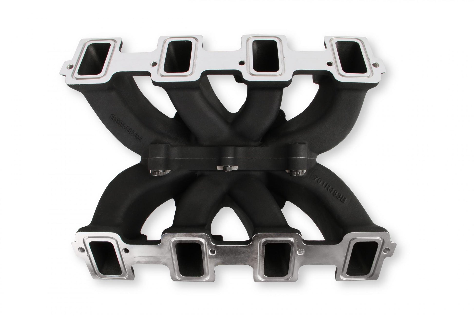 Single Plane Split-Design Race Intake Manifold- GM LS3/L92- Black -4150 Carbureted Single Plane Split-Design Race Intake Manifold Fits All GM LS Gen III or IV Engines Equipped with LS3/L92 Style Cylinder Heads Holley-14