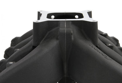 Single Plane Split-Design Race Intake Manifold- GM LS3/L92- Black -4150 Carbureted Single Plane Split-Design Race Intake Manifold Fits All GM LS Gen III or IV Engines Equipped with LS3/L92 Style Cylinder Heads Holley-8