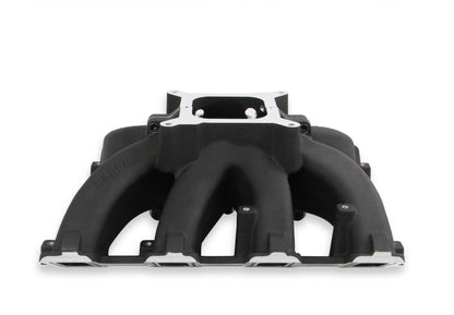 Single Plane Split-Design Race Intake Manifold- GM LS3/L92- Black -4150 Carbureted Single Plane Split-Design Race Intake Manifold Fits All GM LS Gen III or IV Engines Equipped with LS3/L92 Style Cylinder Heads Holley-9